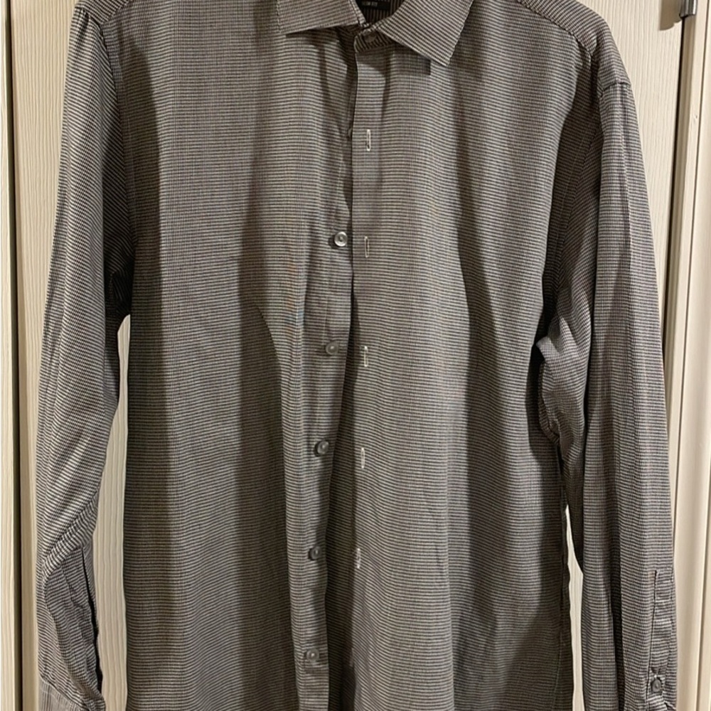 Kenneth Cole Gray Long Sleeve Casual Shirt